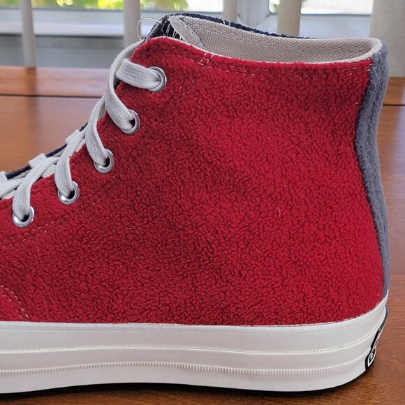 Converse Men's Chuck 70 Hi Upcycle Fleece 172267C Red/Blue/Black Size 10 - Picture 10 of 11